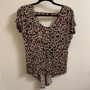 Dots Blouse Size L Color Black Tan Orange